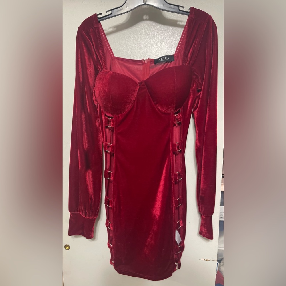PUT A RING ON IT VELVET MINI DRESS - Large - New Never worn